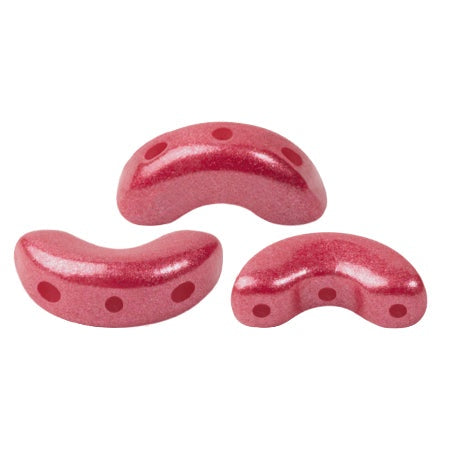 Arcos Par Puca, Coral Pearl, 10 grams, Czech 3 Hole Glass Bead