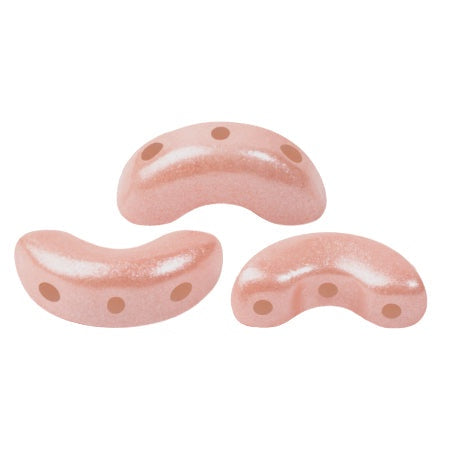 Arcos Par Puca, Light Peach Pearl, 10 grams, Czech 3 Hole Glass Bead