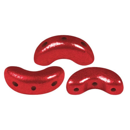 Arcos Par Puca, Metalust Lipstick Red, 10 grams, Czech 3 Hole Glass Bead