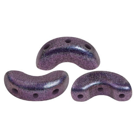 Arcos Par Puca, Polynesian Lilac, 10 grams, Czech 3 Hole Glass Bead