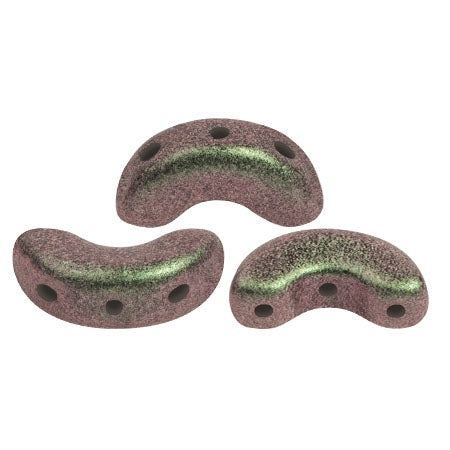 Arcos Par Puca, Polynesian Olivine, 10 grams, Czech 3 Hole Glass Bead