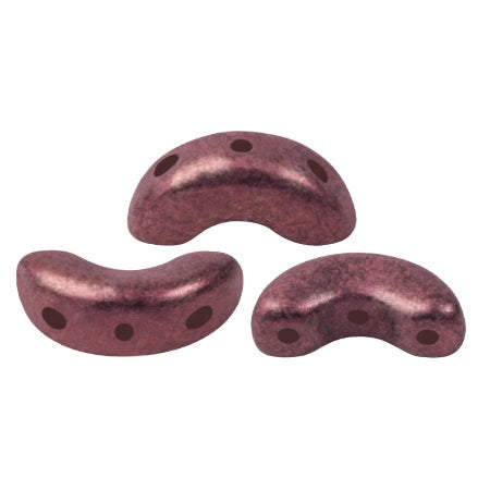 Arcos Par Puca, Metallic Matte Old Red, 10 grams, Czech 3 Hole Glass Bead