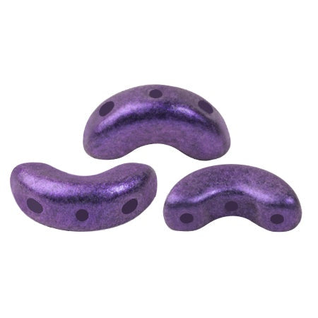 Arcos Par Puca, Metallic Matte Ultra Violet, 10 grams, Czech 3 Hole Glass Bead