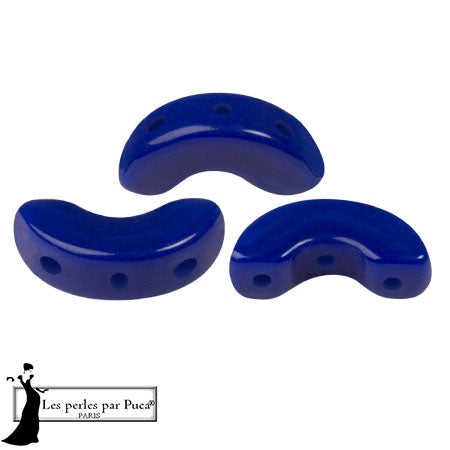 Arcos Par Puca, Opaque Sapphire, 10 grams, Czech 3 Hole Glass Bead