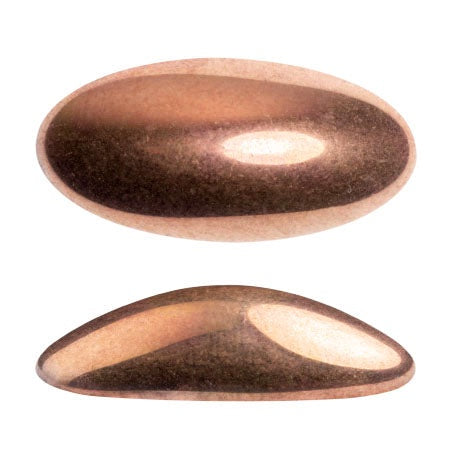 Athos Par Puca Oval Czech Glass Cabochon, Full Capri Gold, 2 pieces