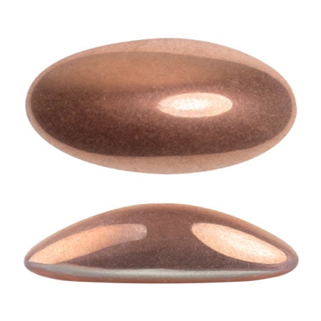 Athos Par Puca Oval Czech Glass Cabochon, Crystal Capri Gold, 2 pieces