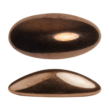 Athos Par Puca Oval Czech Glass Cabochon, Dark Bronze, 2 pieces