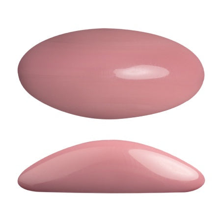 Athos Par Puca Oval Czech Glass Cabochon, Opaque Rose, 2 pieces