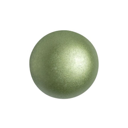 Cabochon Par Puca 14mm, Pastel Olivine, 2 pieces, Czech Glass