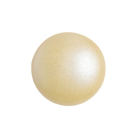Cabochon Par Puca 14mm, Pastel Cream, 2 pieces, Czech Glass