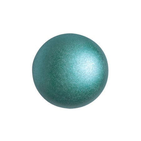 Cabochon Par Puca 14mm, Pastel Emerald, 2 pieces, Czech Glass
