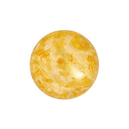 Cabochon Par Puca 14mm, Opaque Beige Spotted, 2 pieces, Czech Glass