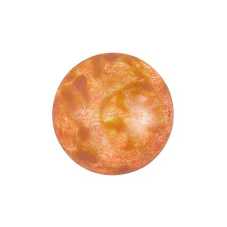 Cabochon Par Puca 14mm, Opaque Salmon Spotted, 2 pieces, Czech Glass