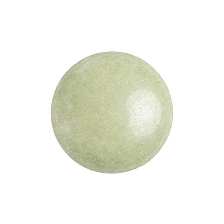 Cabochon Par Puca 14mm, Opaque Light Green Ceramic Look, 2 pieces, Czech Glass
