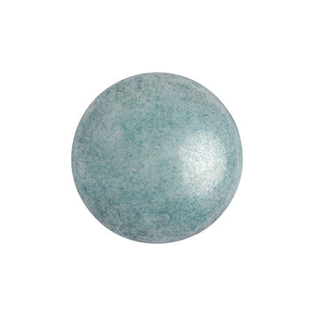 Cabochon Par Puca 14mm, Opaque Blue Ceramic Look, 2 pieces, Czech Glass