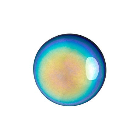 Cabochon Par Puca 14mm, Jet AB, 2 pieces, Czech Glass