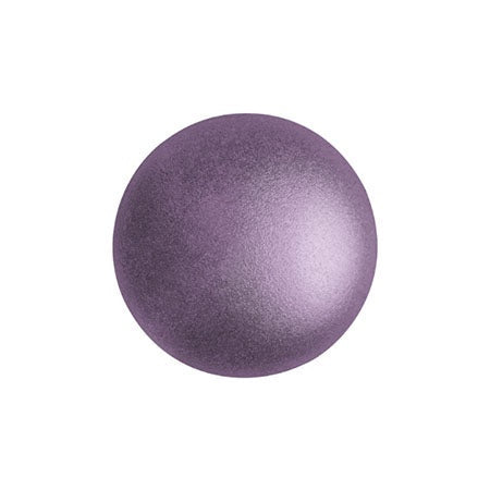 Cabochon Par Puca 14mm, Metallic Matte Dark Plum, 2 pieces, Czech Glass