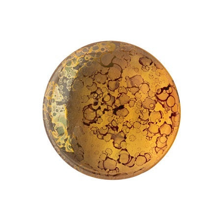 Cabochon Par Puca 18mm, Light Topaz Bronze, 1 piece, Czech Glass
