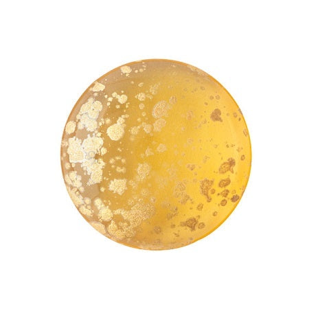 Cabochon Par Puca 18mm, Light Topaz Gold Splash, 1 piece, Czech Glass
