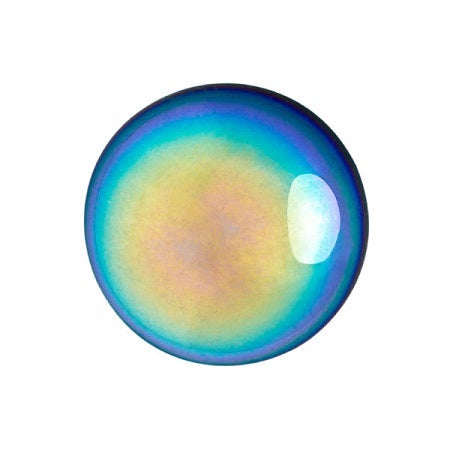 Cabochon Par Puca 18mm, Jet AB, 1 piece, Czech Glass
