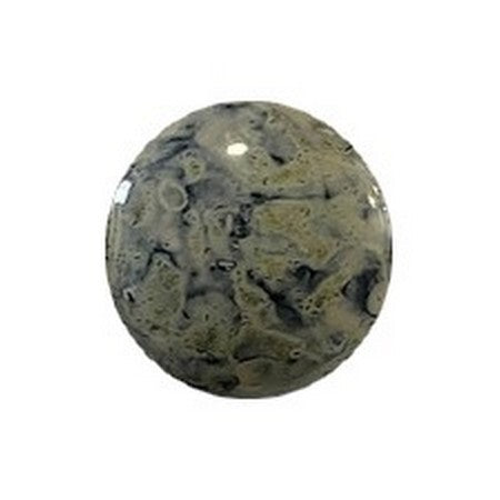 Cabochon Par Puca 18mm, Black Stony Beige, 1 piece, Czech Glass