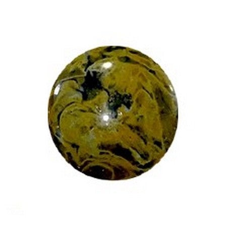 Cabochon Par Puca 18mm, Black Stony Orange, 1 piece, Czech Glass