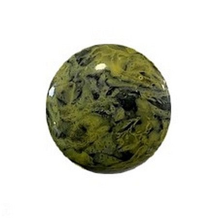 Cabochon Par Puca 18mm, Black Stony Beige Yellow, 1 piece, Czech Glass