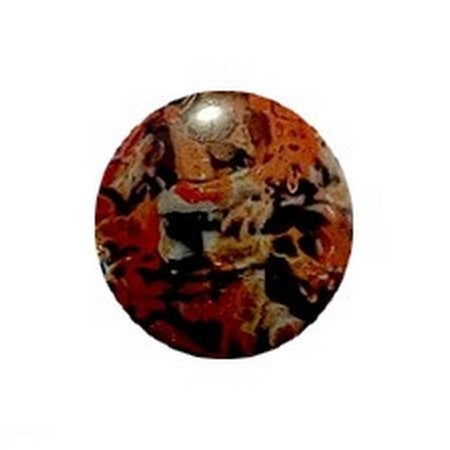 Cabochon Par Puca 18mm, Black Stony Red, 1 piece, Czech Glass