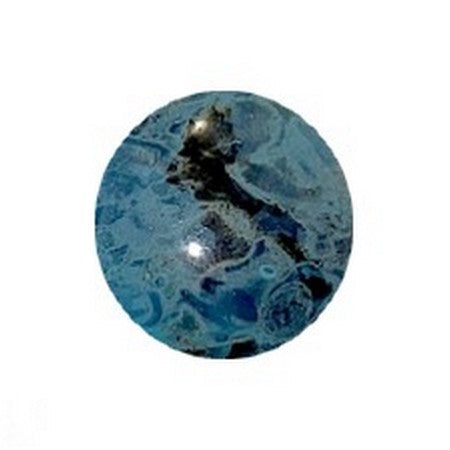 Cabochon Par Puca 18mm, Black Stony Blue Green, 1 piece, Czech Glass