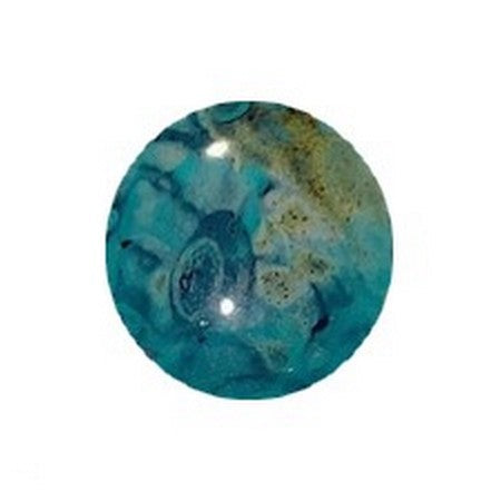 Cabochon Par Puca 18mm, Black Stony Emerald, 1 piece, Czech Glass