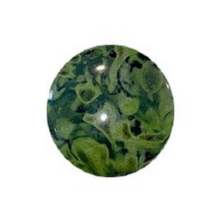Cabochon Par Puca 18mm, Black Stony Green, 1 piece, Czech Glass