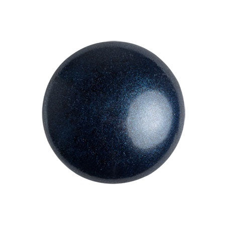 Cabochon Par Puca 18mm, Metallic Matte Dark Blue, 1 piece, Czech Glass
