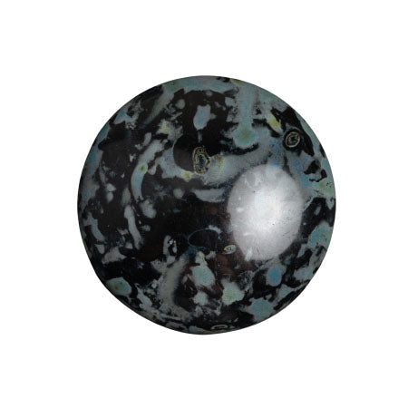 Cabochon Par Puca 18mm, Jet Travertin, 1 piece, Czech Glass