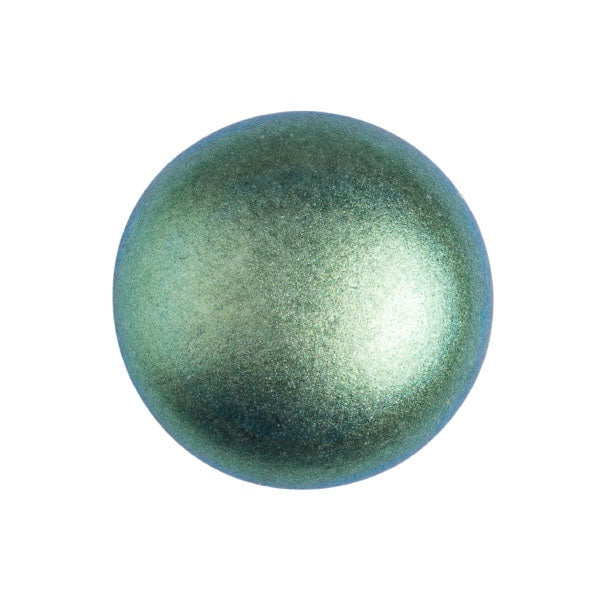 Cabochon Par Puca 18mm, Metallic Matte Green Turquoise, 1 piece, Czech Glass
