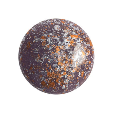 Cabochon Par Puca 18mm, Frost Parme Tweedy, 1 piece, Czech Glass