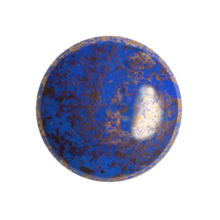 Cabochon Par Puca 18mm, Frost Royal Blue Bronze, 1 piece, Czech Glass