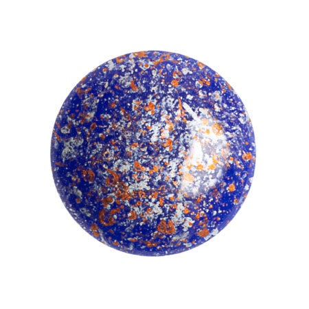 Cabochon Par Puca 18mm, Frost Royal Blue Tweedy, 1 piece, Czech Glass