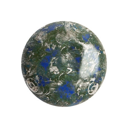 Cabochon Par Puca 18mm, Frost Royal Blue New Picasso, 1 piece, Czech Glass