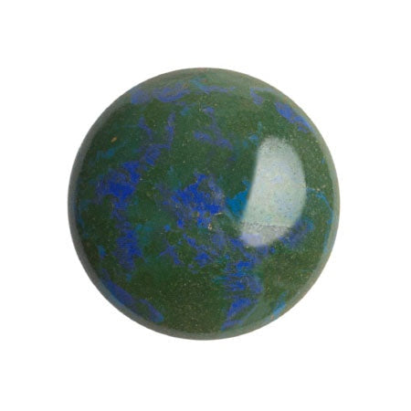Cabochon Par Puca 18mm, Frost Royal Blue Travertin, 1 piece, Czech Glass
