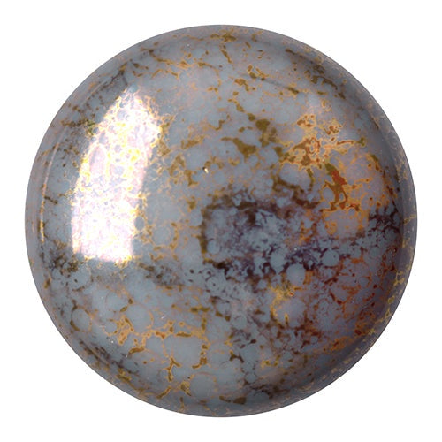 Cabochon Par Puca 18mm, Opaque Grey Bronze, 1 piece, Czech Glass