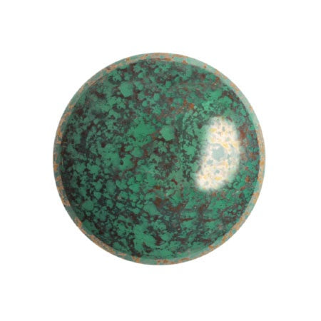 Cabochon Par Puca 18mm, Frost Jade Bronze, 1 piece, Czech Glass