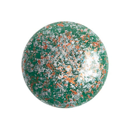 Cabochon Par Puca 18mm, Frost Jade Tweedy, 1 piece, Czech Glass