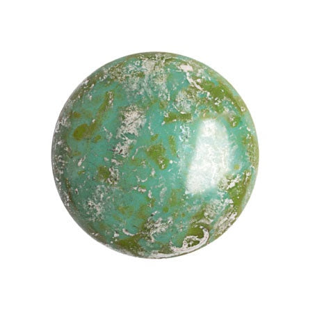 Cabochon Par Puca 18mm, Frost Jade New Picasso, 1 piece, Czech Glass