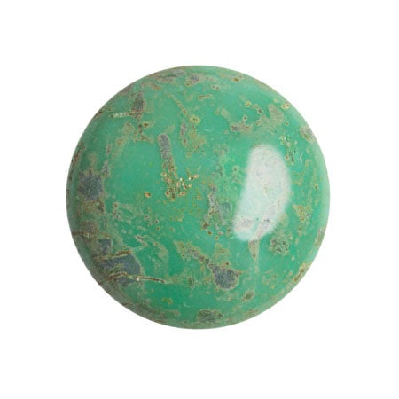 Cabochon Par Puca 18mm, Frost Jade Travertin, 1 piece, Czech Glass