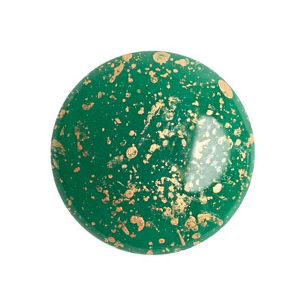 Cabochon Par Puca 18mm, Frost Jade Splash, 1 piece, Czech Glass