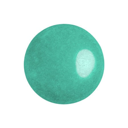 Cabochon Par Puca 18mm, Opaque Green Turquoise Luster, 1 piece, Czech Glass