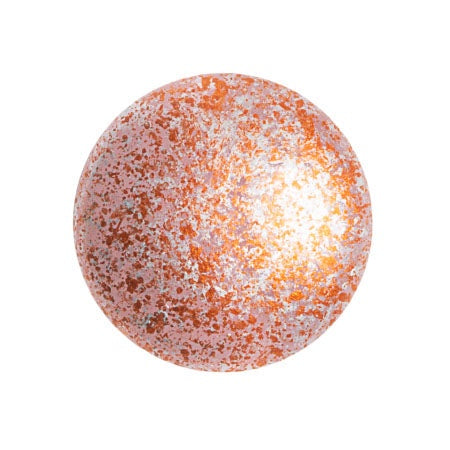 Cabochon Par Puca 18mm, Frost Sweet Pink Tweedy, 1 piece, Czech Glass