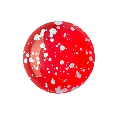 Cabochon Par Puca 18mm, Light Siam Splash Silver, 1 piece, Czech Glass