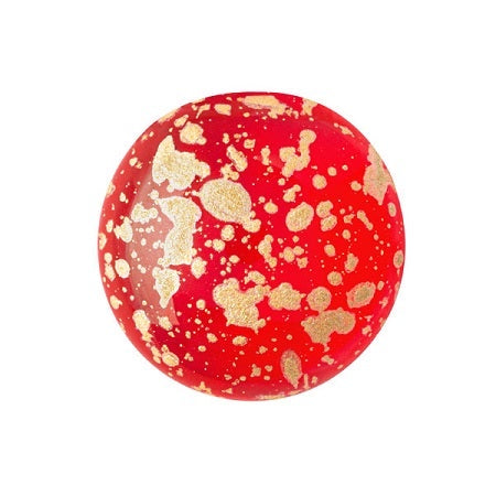 Cabochon Par Puca 18mm, Light Siam Splash Gold, 1 piece, Czech Glass