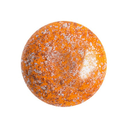 Cabochon Par Puca 18mm, Frost Tangerine Tweedy, 1 piece, Czech Glass